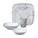 Square Simple Lines 16-pc Dinnerware Set w/ Bonus Bowls