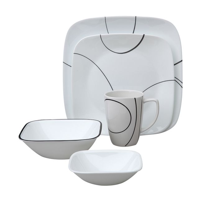 Square Simple Lines 30-pc Dinnerware Set