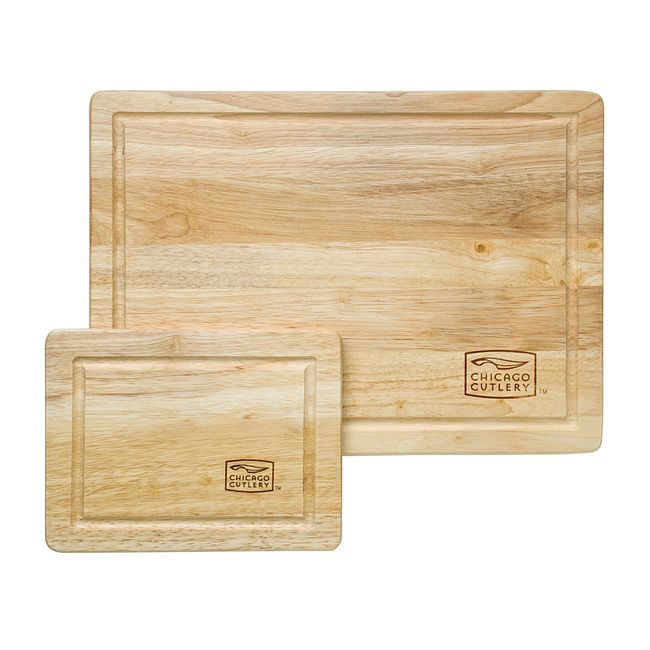 Woodworks Rubberwood 2-piece Cutting Board Set  Chicago Cutlery