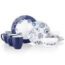 Indigo Blooms 16-piece Dinnerware Set, Service for 4