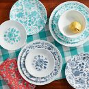 The Pioneer Woman 12-piece Dinnerware Set, Evie, Blue | Corelle