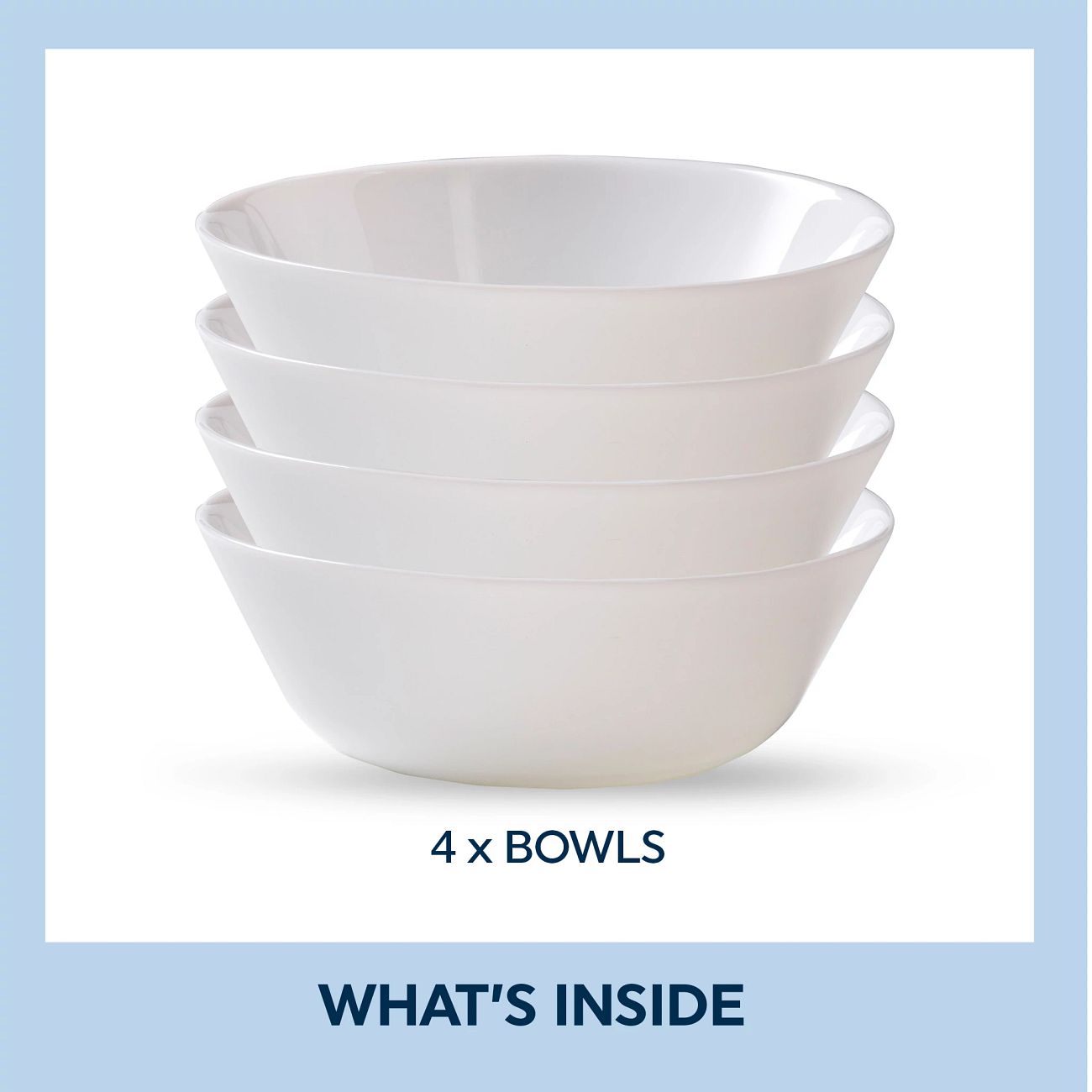 Everyday Expressions Glass Bright White 18ounce Cereal Bowls, 4pack