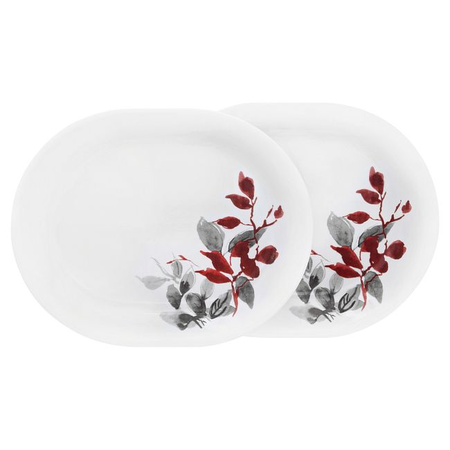 Kyoto Leaves 12.25" Serving Platters, 2-pack