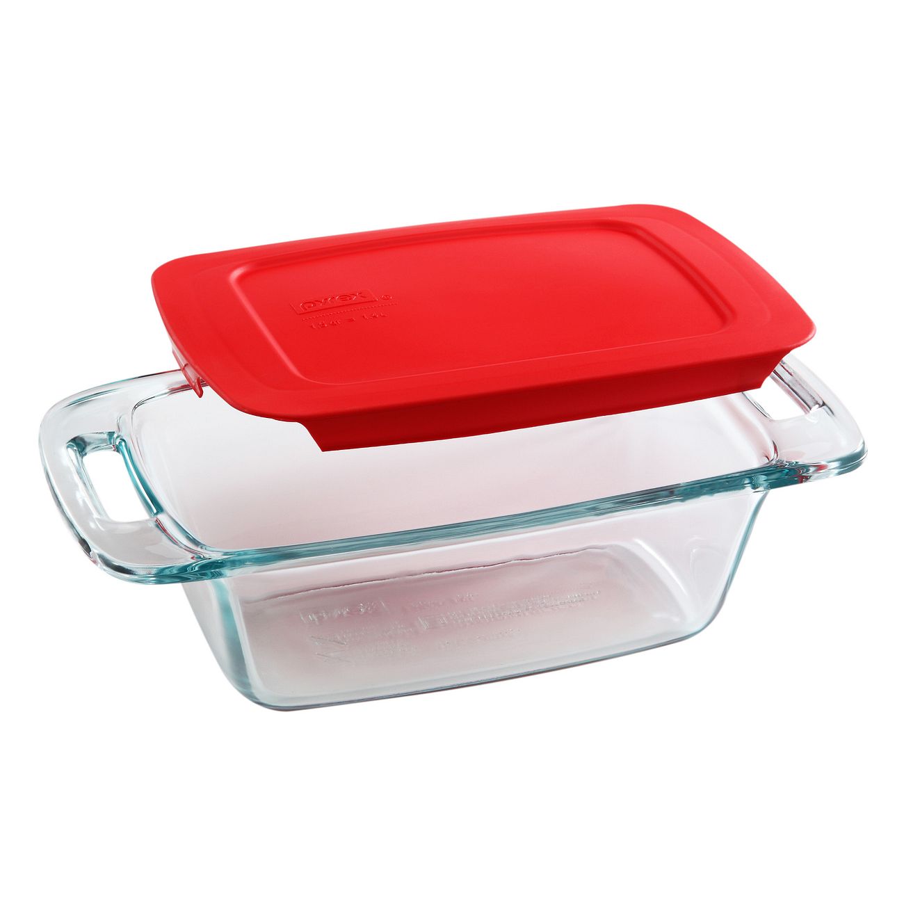 Easy Grab 1 5 Quart Glass Loaf Pan With Red Lid Corelle