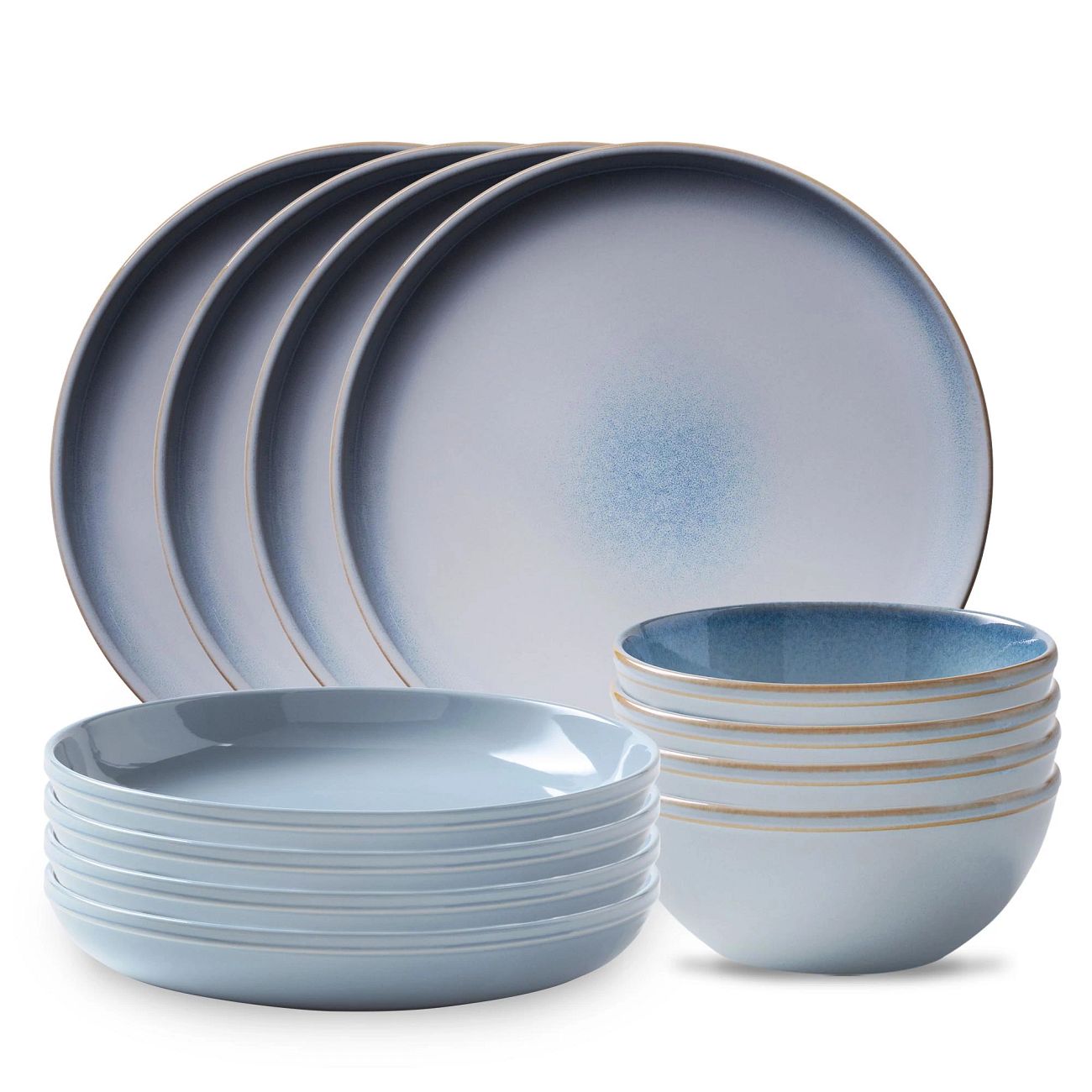 Corelle® Stoneware 12-piece Dinnerware Set, Service for 4, Nordic Blue