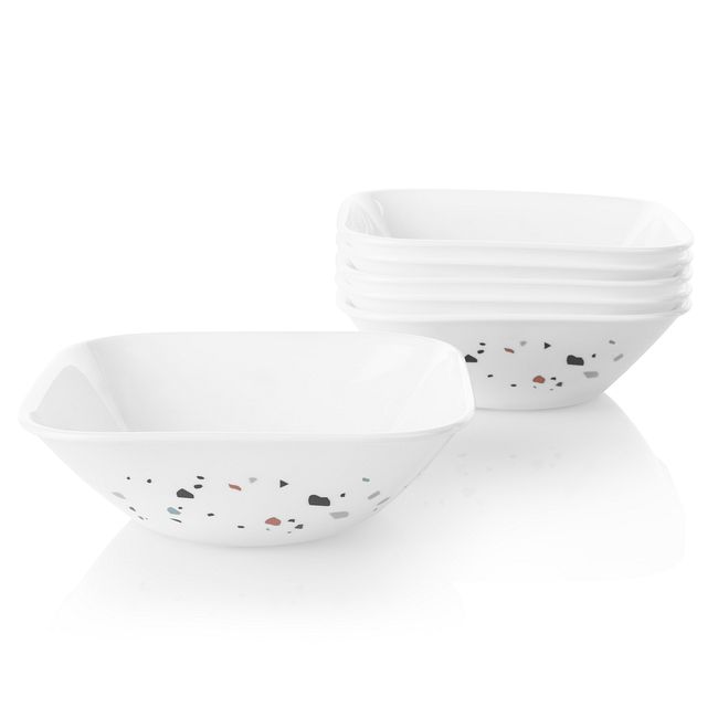 Terrazzo Rosa Square 22-ounce Cereal Bowl Set, 6-pk