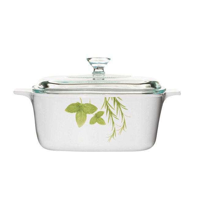 Stovetop Pyroceram European Herbs 1.5L Casserole w/ Glass Lid