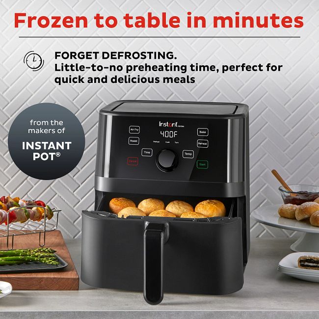 Instant Pot Vortex Plus 6-in-1,4QT Air Fryer Oven,From the Makers of  Instant Pot with Customizable Smart Cooking Programs,Nonstick and  Dishwasher-Safe