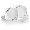 Square Simple Sketch 18-piece Dinnerware Set, Service for 6