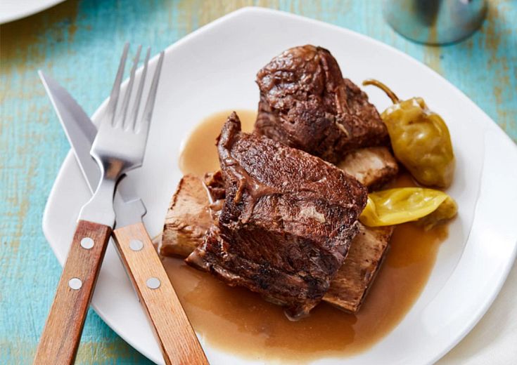 Mississippi-Style Short Ribs on plate with silverware
