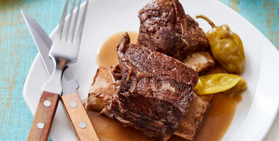 Mississippi-Style Short Ribs on plate with silverware