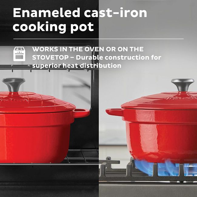 Instant Pot Precision Electric Round Cast Iron Dutch Oven 6-Quart