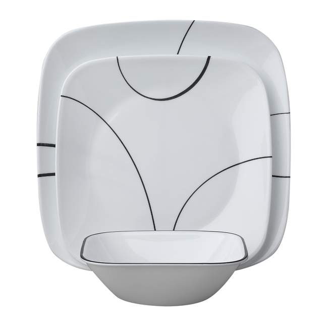 Square Simple Lines 18-pc Dinnerware Set