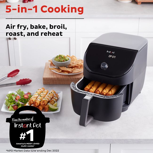 Instant Pot 6-Quart Air Fryer Oven, From the Makers of Instant with Odor  Erase Technology, ClearCook Cooking Window, App with over 100 Recipes,  Single