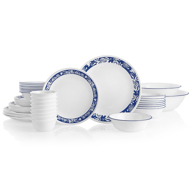 True Blue 50-piece Dinnerware Set, Service for 8