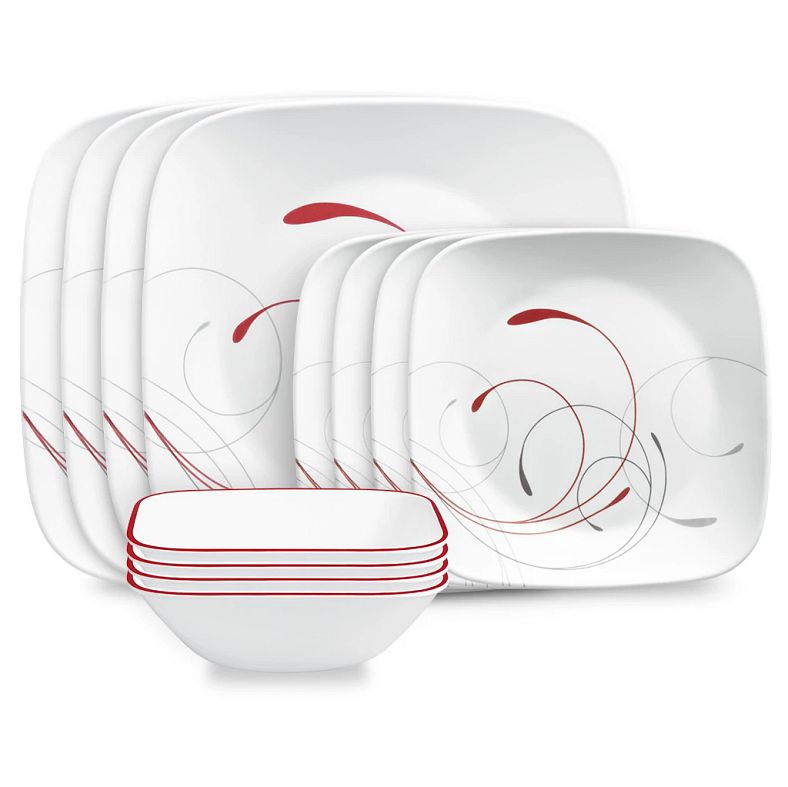 Splendor Square 12piece Dinnerware Set, Service for 4 Corelle