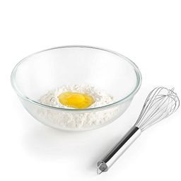 Mixing Bowl with Egg and Flour Inside 
