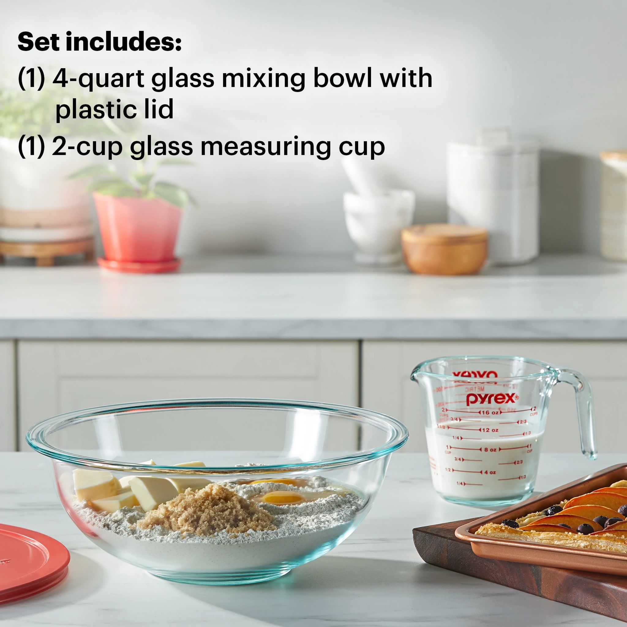 Glass Mixing Bowl Ingredient Prep Set - 5.5 inch Diameter, Set of 6