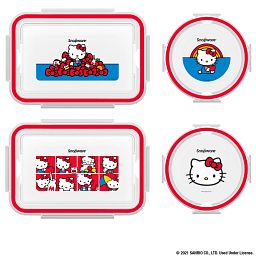 Hello Kitty® 4.6 cup Rectangle Plastic Storage being used to store veggies
