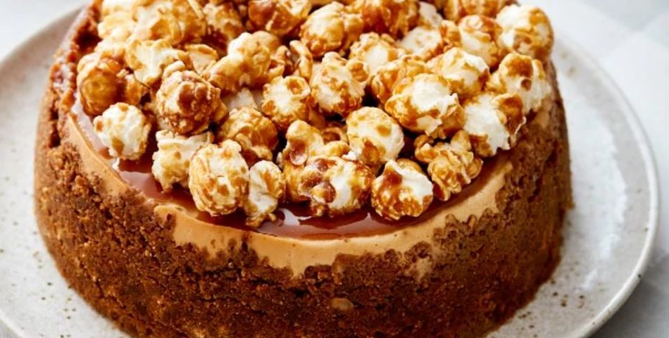 Butterscotch Cheesecake on a plate made in an Instant Pot®