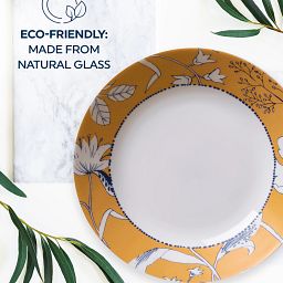 Everyday Expressions Glass Rutherford 23-oz Meal Bowls with text eco-friendly made from natural glass
