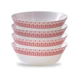 Everyday Expressions Glass Graphic Stitch 18-ounce Cereal Bowls, 4-pack