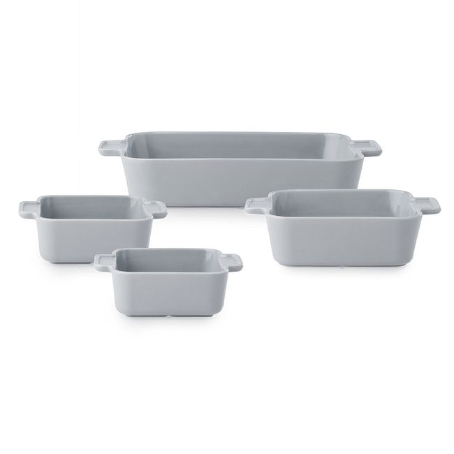 Modern Ash Stoneware 4-piece Bakeware Set