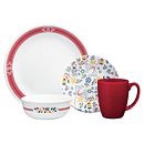Prairie Garden Red 16-piece Dinnerware Set, Service for 4