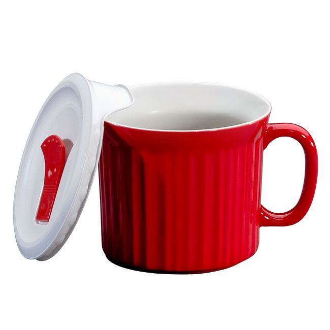 with　Lid　Meal　Mug™　20-ounce　Corningware　Red　Vented