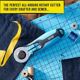 45mm Rotary Cutter with Soft-Touch Handle with text The Perfect all around rotary cutter for every crafter and sewer