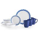 Cobalt Circles 16-piece Dinnerware Set, Service for 4