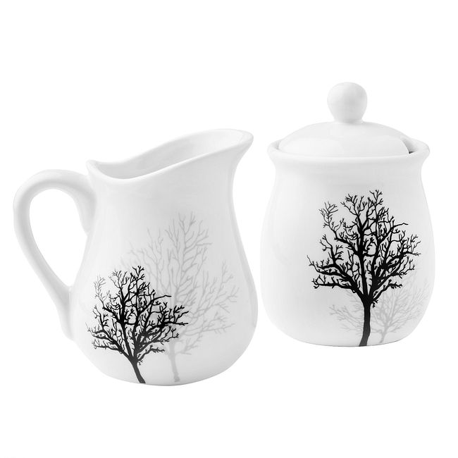 Sugar & Creamer Set Coordinates w/ Corelle Timber Shadows Corelle