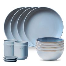 Corelle stoneware dinnerware set on table