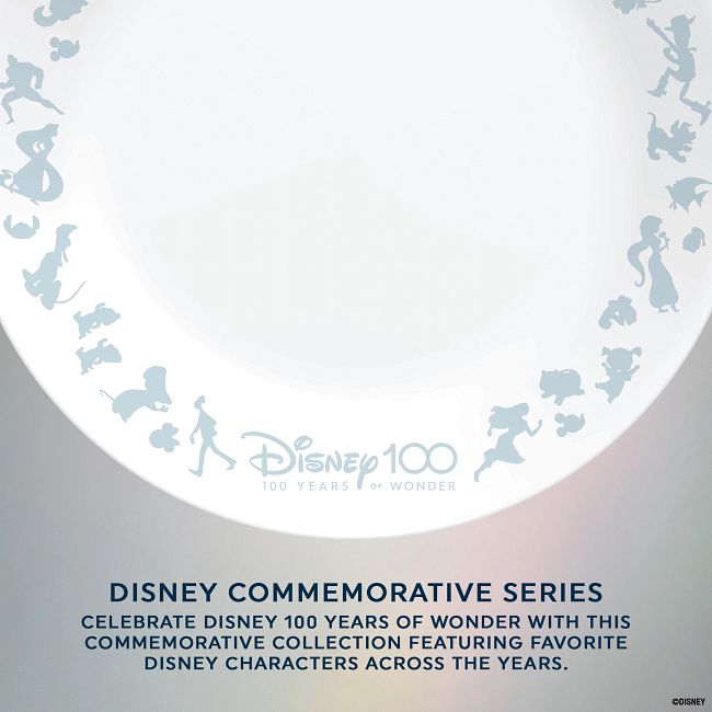 Disney Commemorative Series Characters 6.75" Appetizer Plates, 4-pack