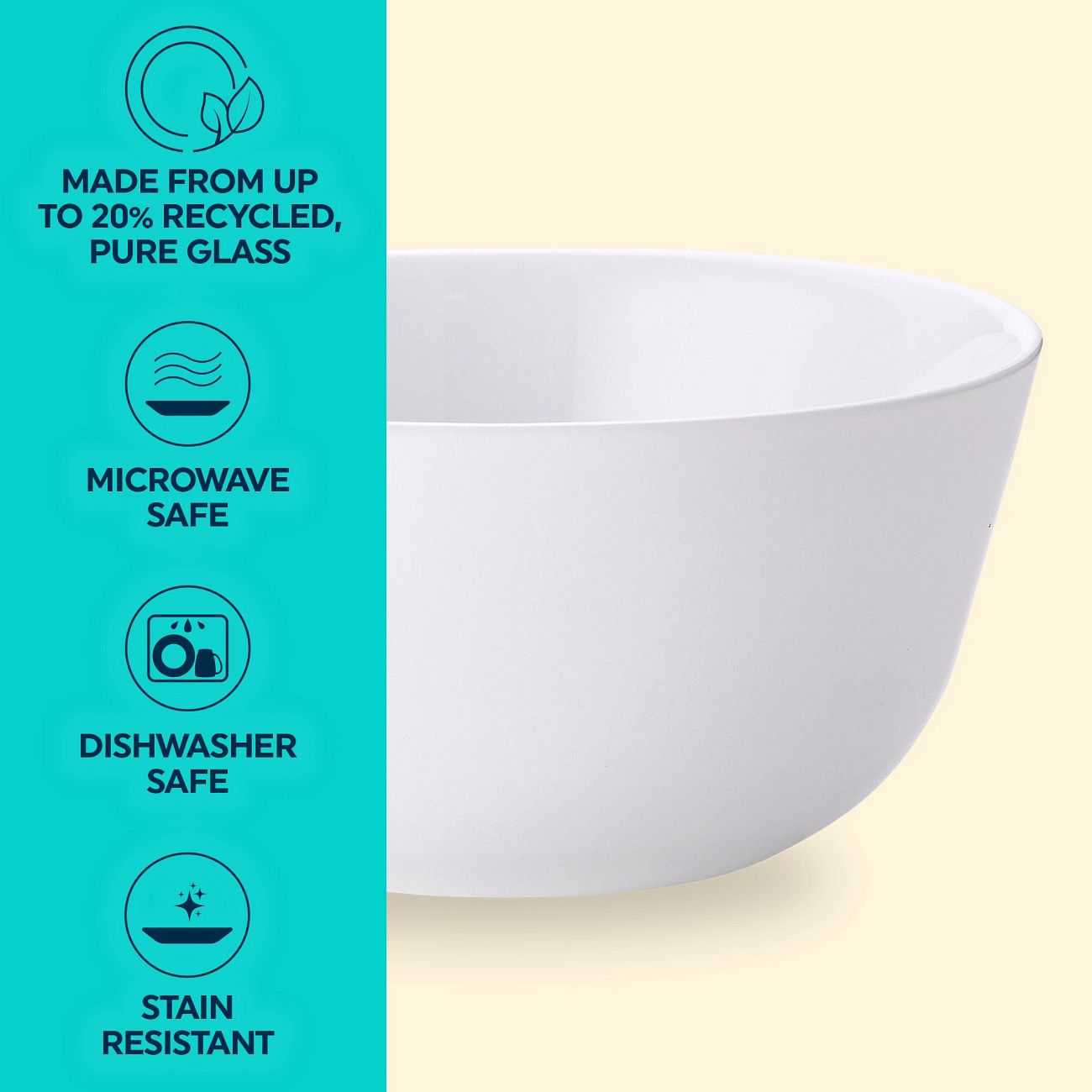 MilkGlass™ Bright White 4piece Bowl Set Corelle