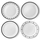 Black and White 16-piece Dinnerware Set, Service for 4