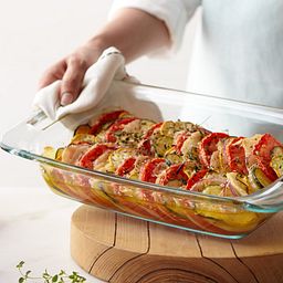 Easy Grab Oblong Baking Dish with Food Inside