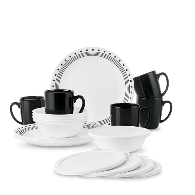 City Block 20-pc Dinnerware Set with Lids, Service for 5