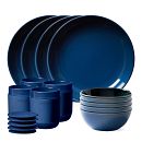 Stoneware 16-piece Dinnerware Set, Service for 4, Navy