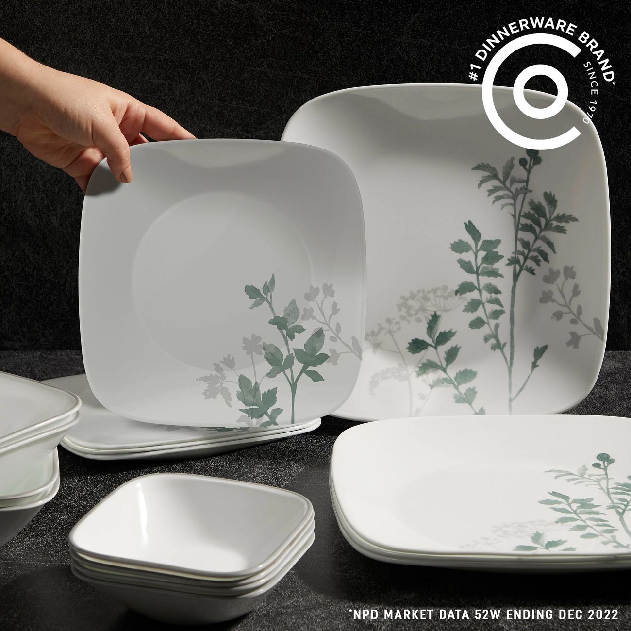 Square Amalie 16piece Dinnerware Set, Service for 4 Corelle