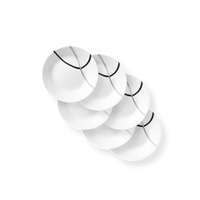 City Ribbon 6.75" Appetizer Plates, 6-pack