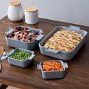 Modern Ash Stoneware 4-piece Bakeware Set