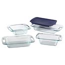 Easy Grab 5-piece Glass Bakeware Set with Blue Lid