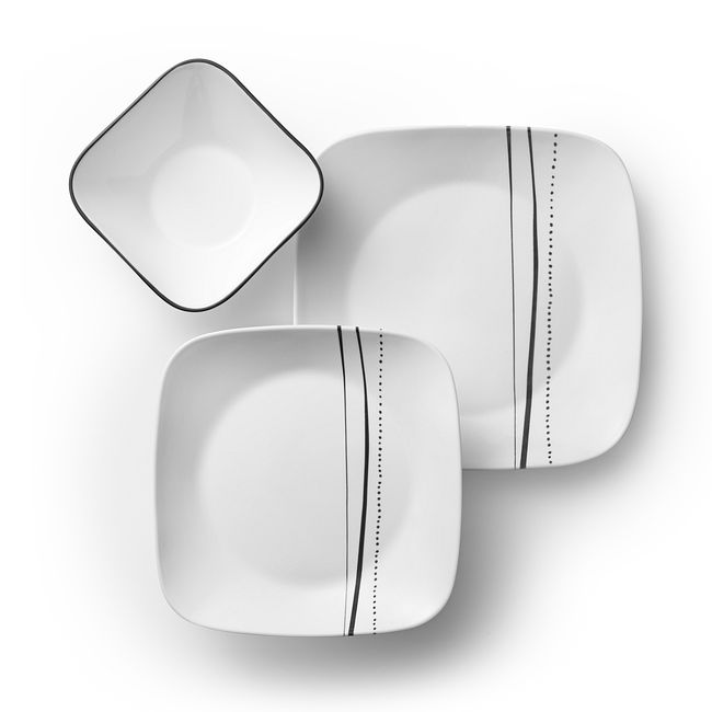 Square Cascading Lines 18-pc Dinnerware Set