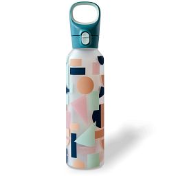 17.5-ounce Glass Water Bottle with Silicone Coating: Abstract Motion