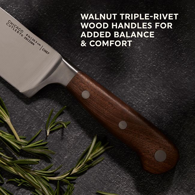 Four Piece Stunning Kitchen Knife Set in Walnut