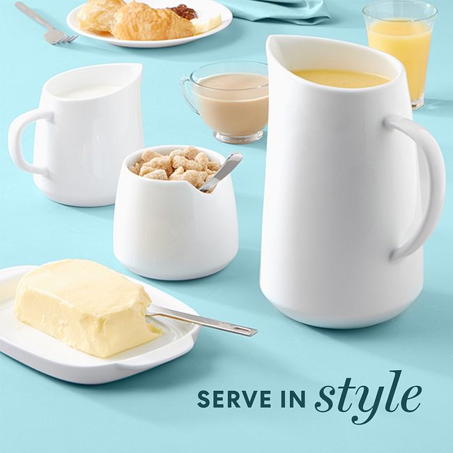 Winter Frost White Porcelain Creamer & Sugar
