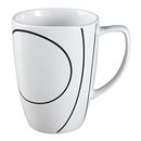 Corning Corelle Coordinates Simple Lines Black Graphics White Mug 