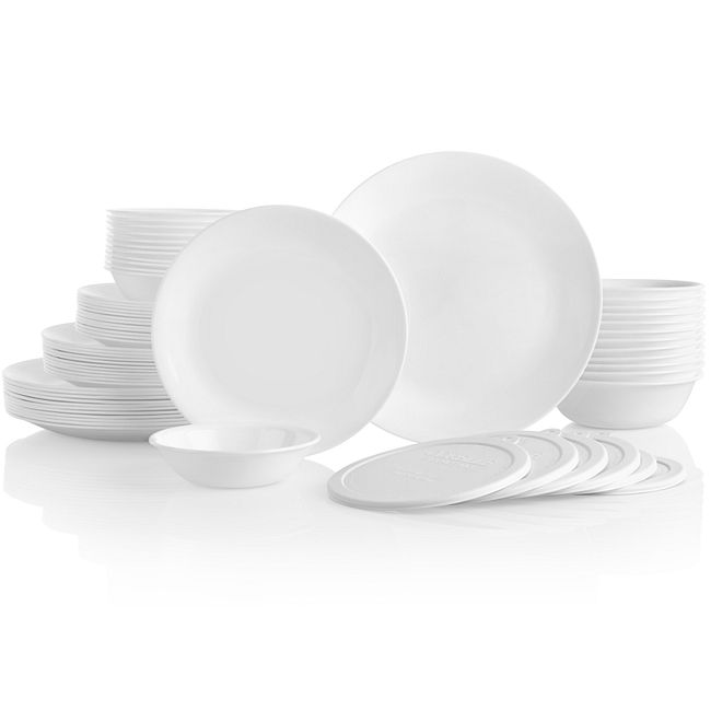 Winter Frost White 66-piece Dinnerware Set, Service for 12