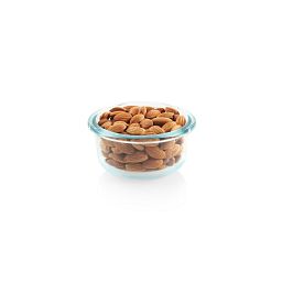 Total Solution Pyrex 1-cup Round Glass Food Storage with almonds inside